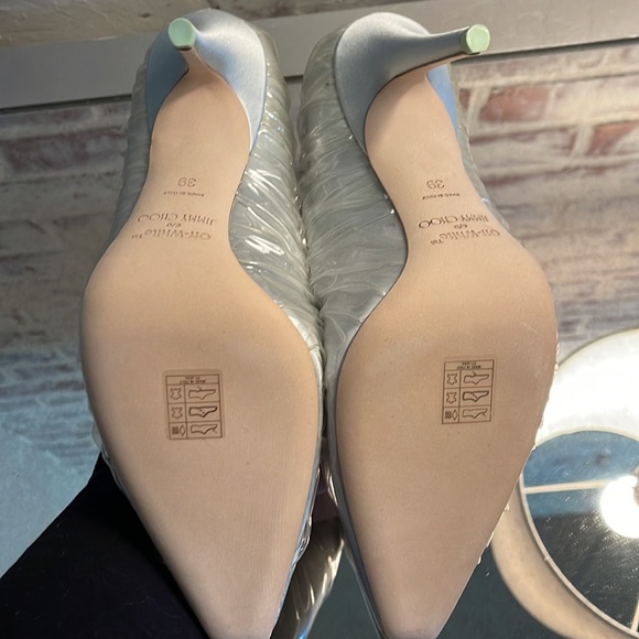 Jimmy Choo Off White Anne Heels- light blue/transparent - Picture 6 of 9
